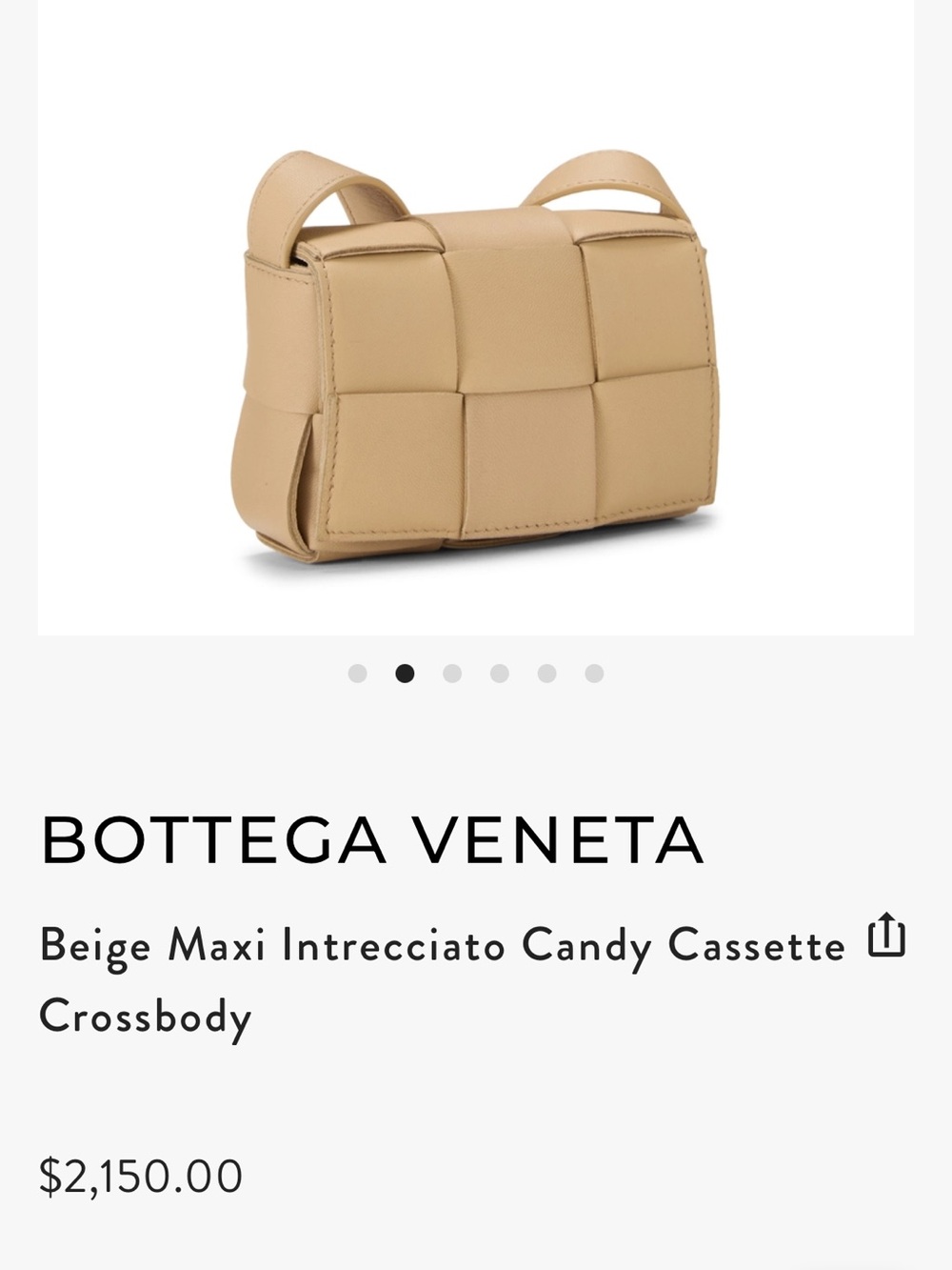 Bottega Veneta Small Woven Crossbody in Nude Beige